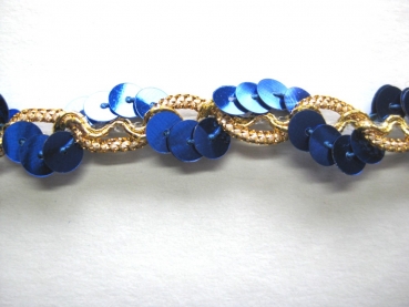 Paillettenband blau-gold